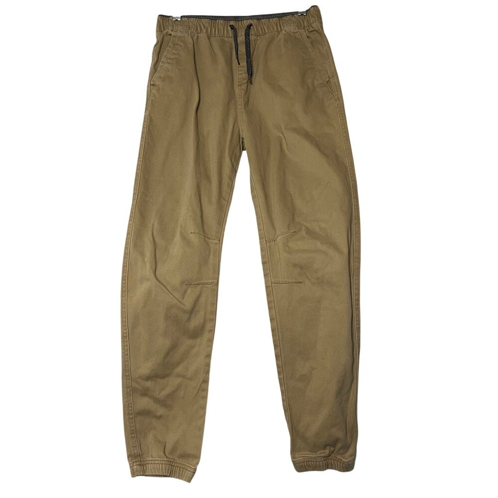 Plugg Boys Khaki Jogger Pants With Elastic Waist & Drawstring Size 12 (by measur